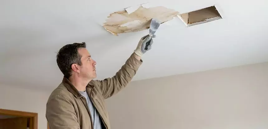 Ceiling Water Stain and Drywall Repair in Resaca
